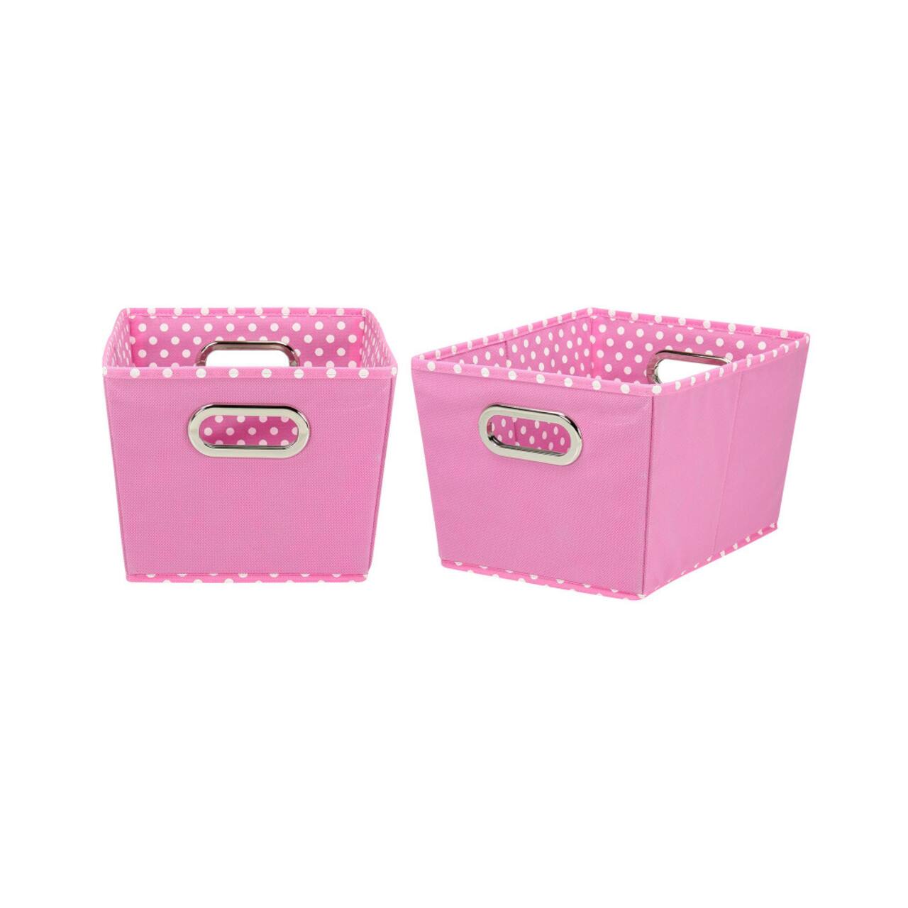Household Essentials Polka Dot Fabric Tapered Storage Bins, 2ct.